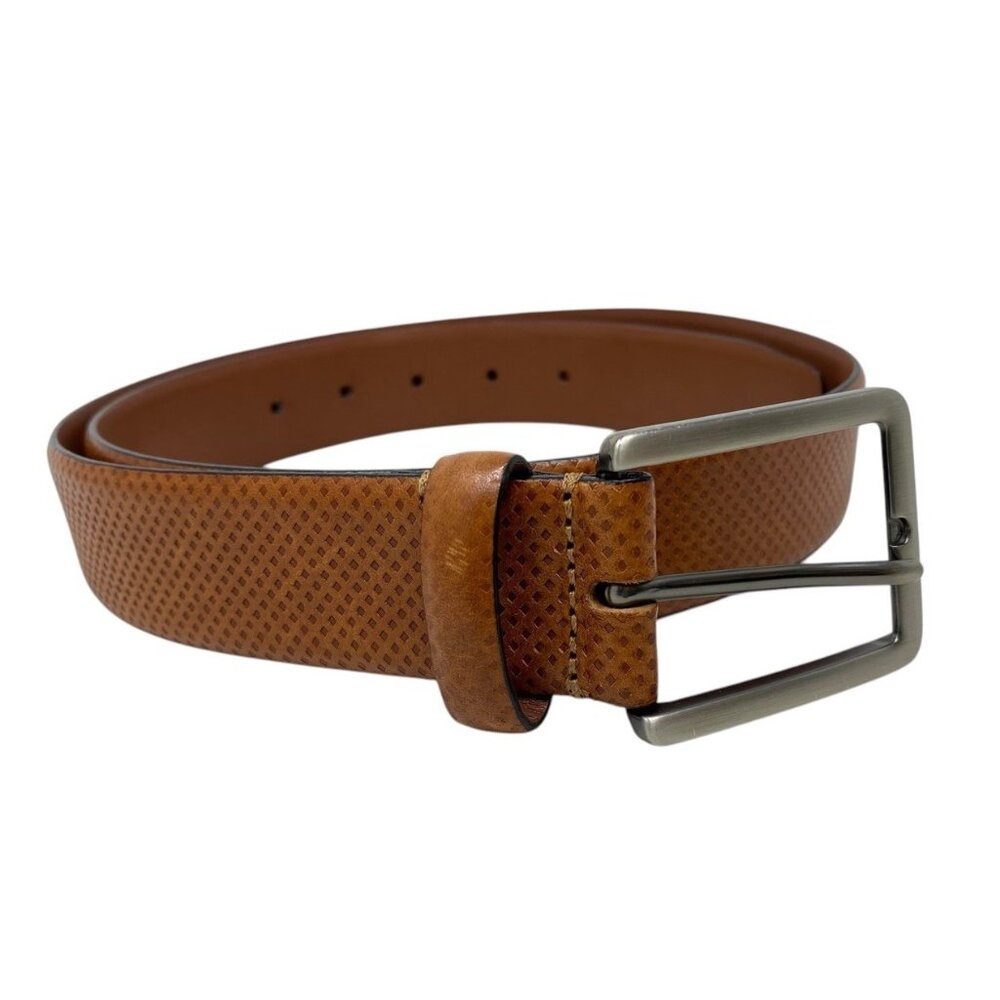 Jos A Bank Mens Dress Belt Genuine Italian Leather Diamond Print Size 32‎